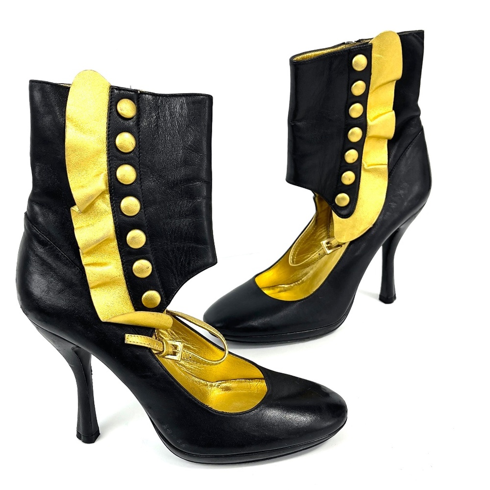 Prada Gold and Black Heels